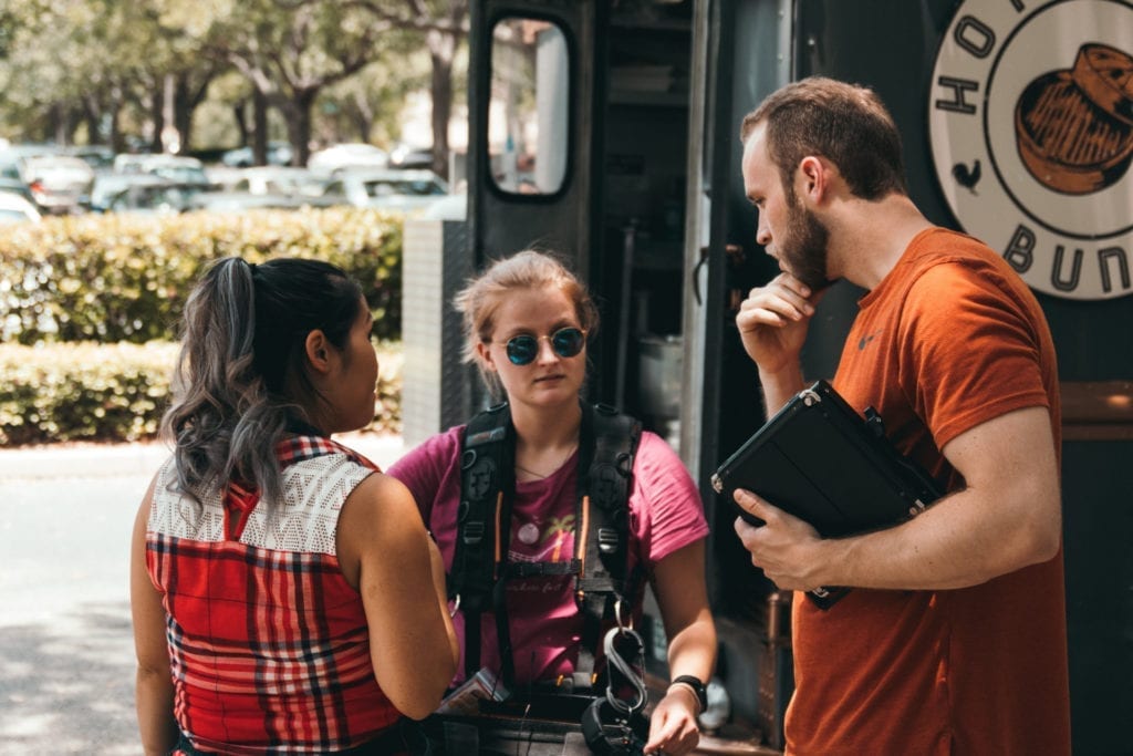 film crew on set assistant director