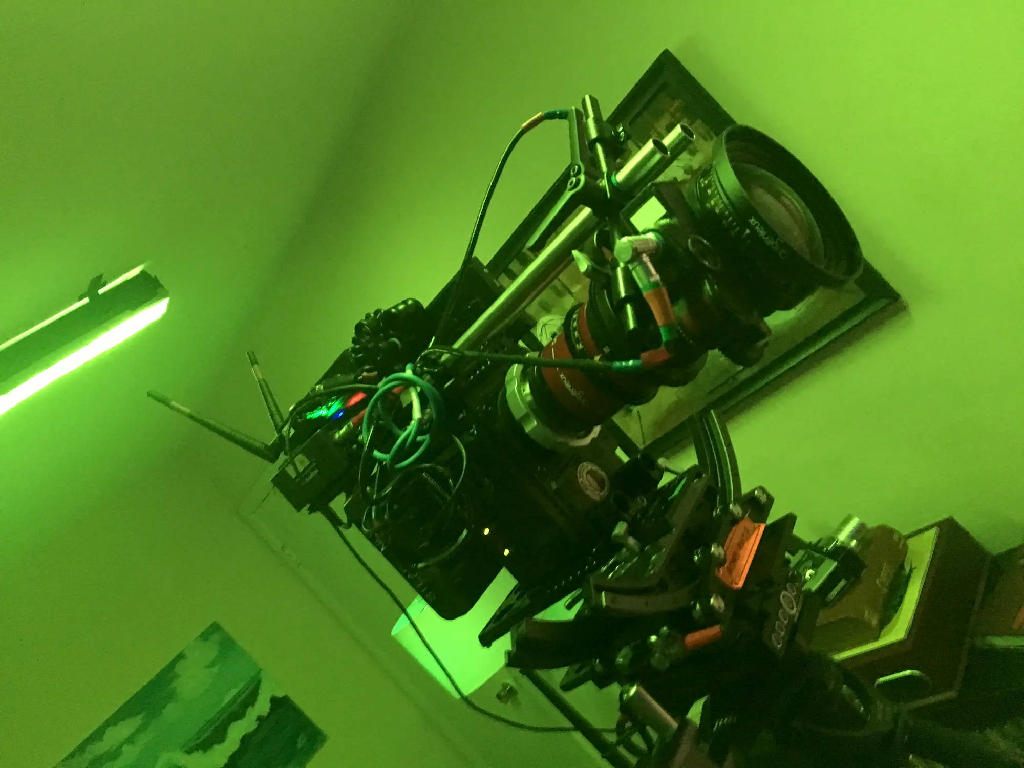 green gel red camera behind the scenes shot