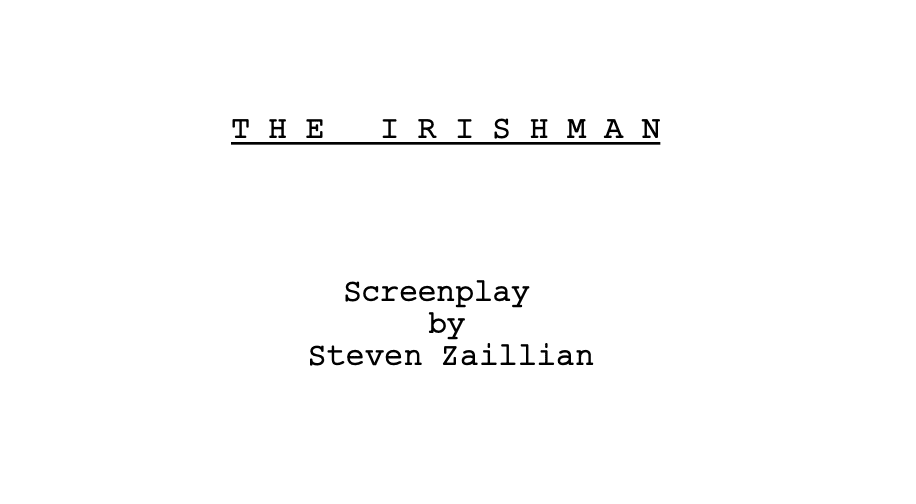 Script cover page