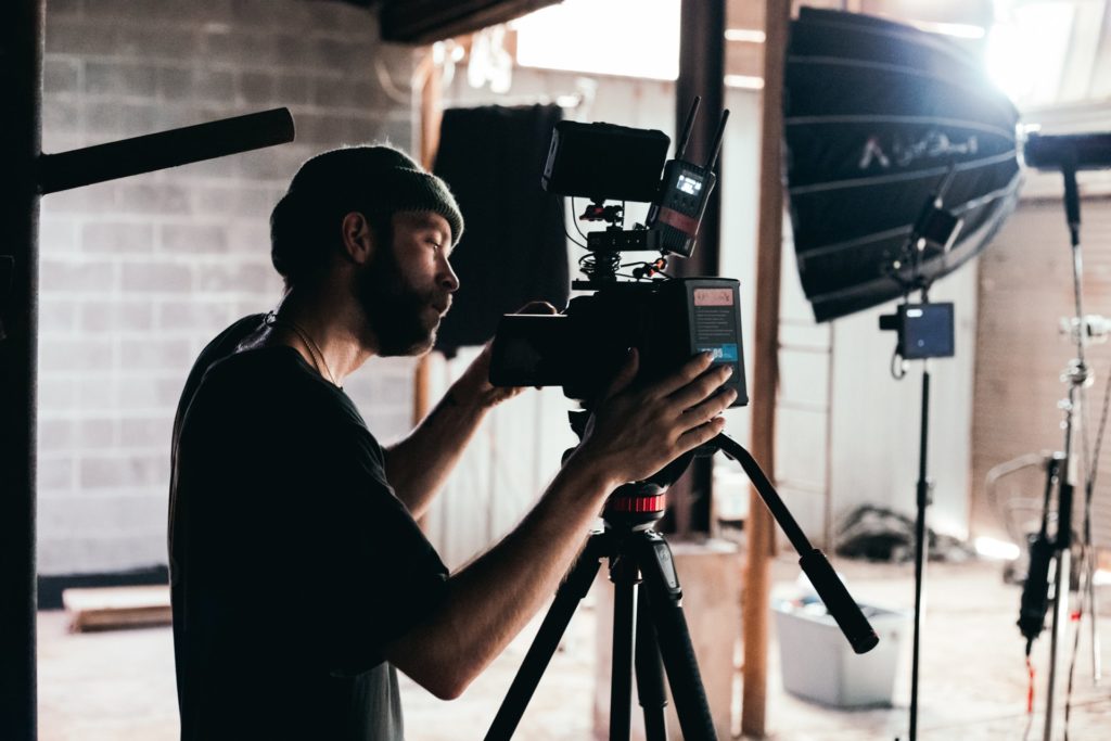 man looking at camera before filming the film fund